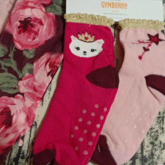 Gymboree Royal Princess 4T Leggings Shirt Hair Curly Clips Socks Outfit NWT - Picture 4 of 5